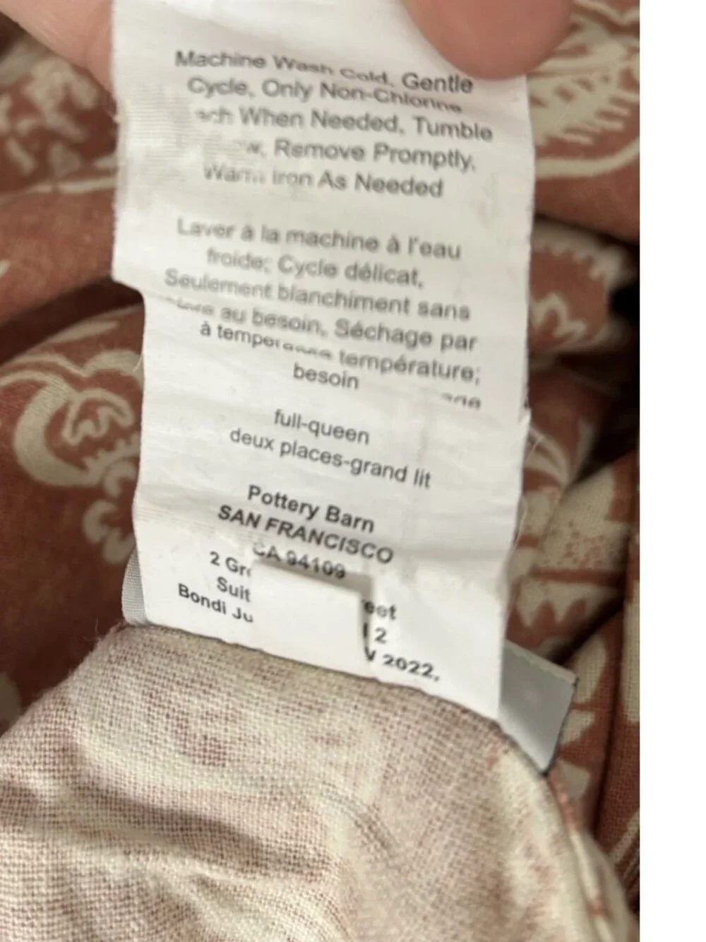 Pottery Barn Alessandra Duvet Cover Terra Cotta Orange Ivory Full‎ Queen 2 Shams